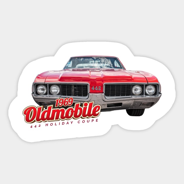 1969 Oldsmobile 442 Holiday Coupe Sticker by Gestalt Imagery